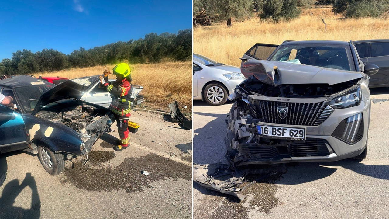4 arac ayvalikta birbirine girdi 6 kisi yaralandi PiF14ZsN